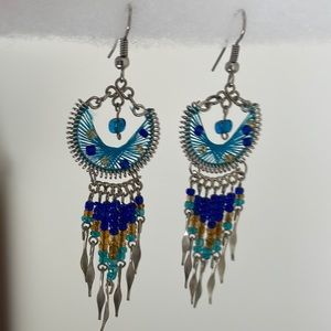 Silver Tone Sun Catcher Earrings